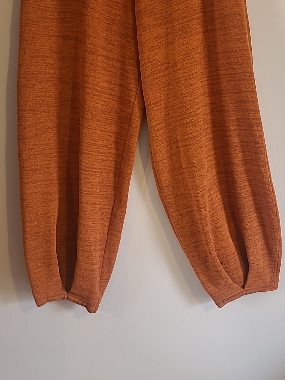 Free People FP Beach Freya Knit Barrel Leg Jogger Pants Heathered Rust Orange XL - Picture 5 of 15